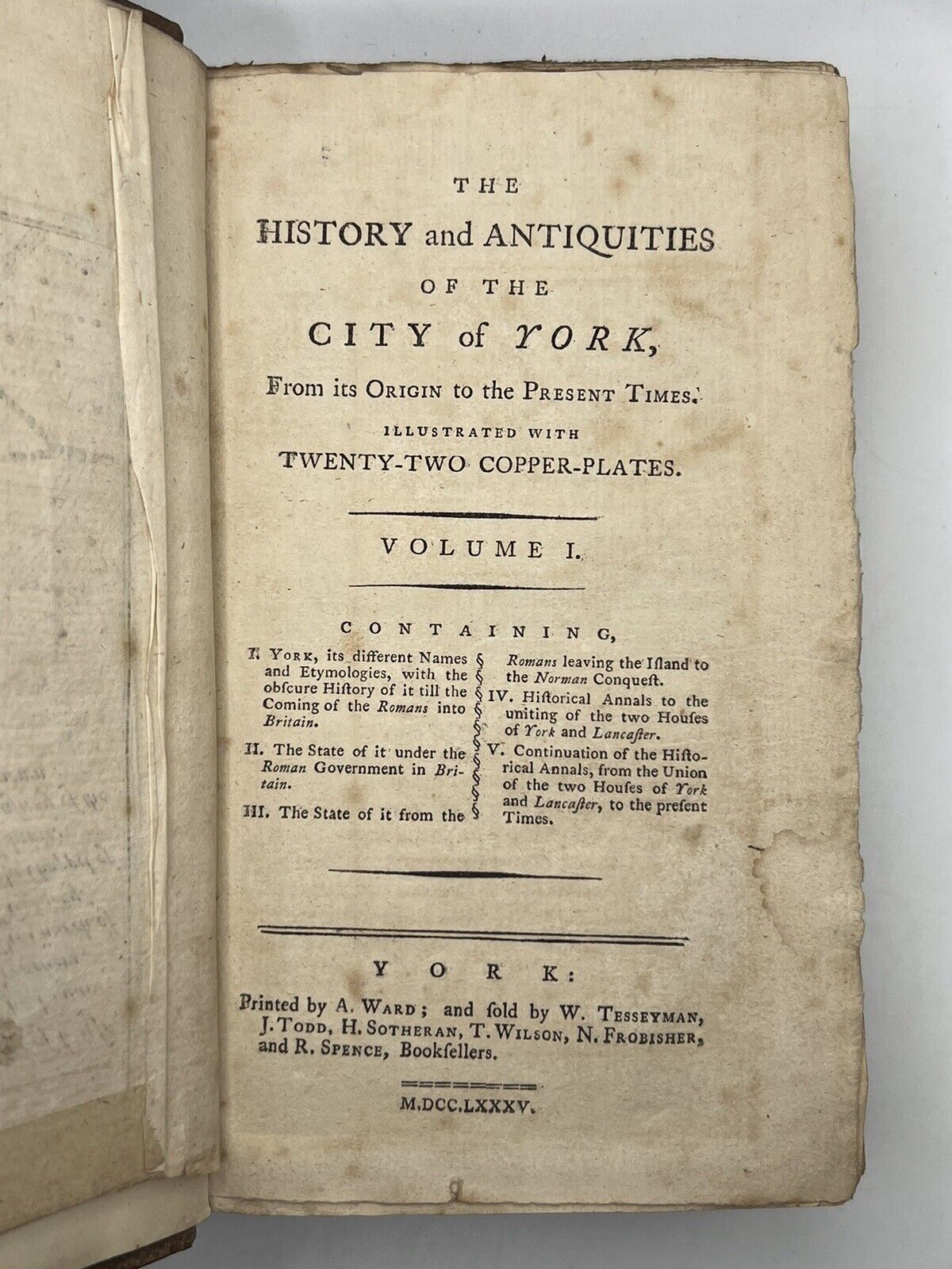 The History and Antiquities of York 1785