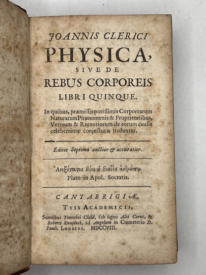 Johannes Clericus' Physics 1708