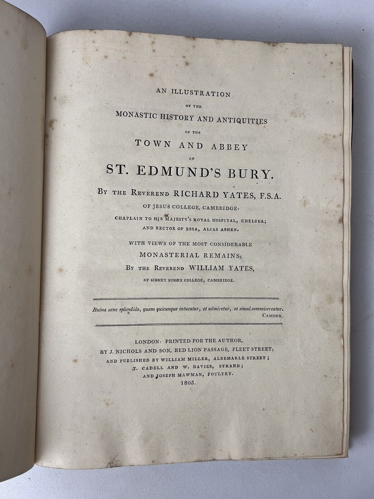 The History of Bury St. Edmunds by Richard Yates 1805