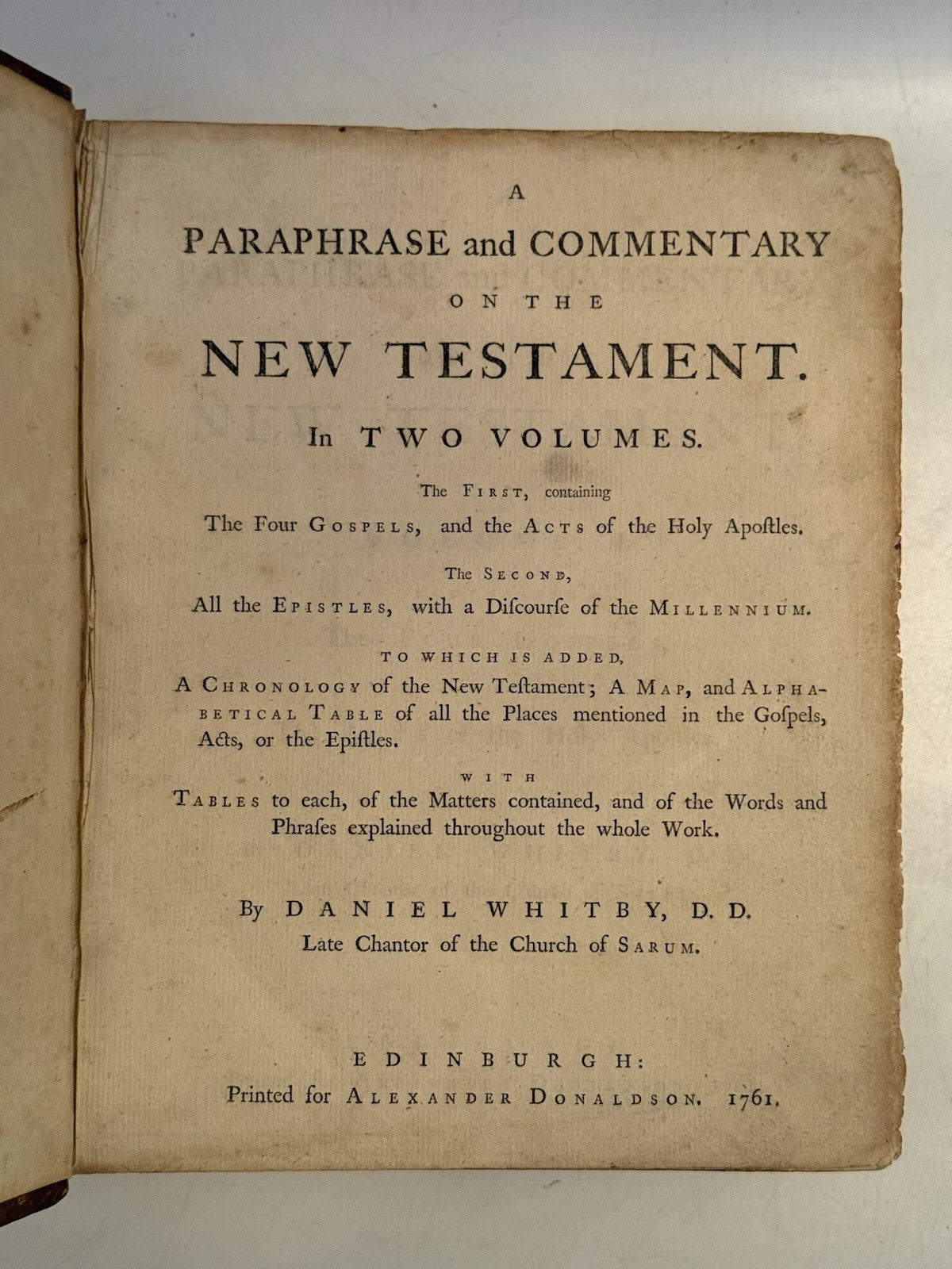 Whitby's New Testament 1761