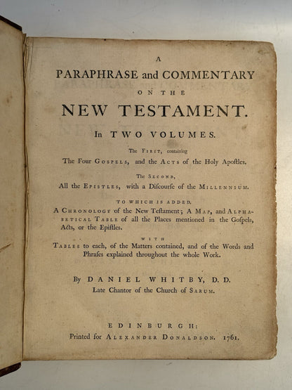 Whitby's New Testament 1761