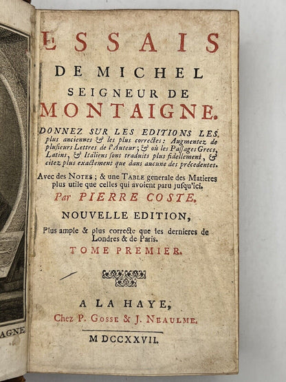 The Essays of Michel de Montaigne 1727