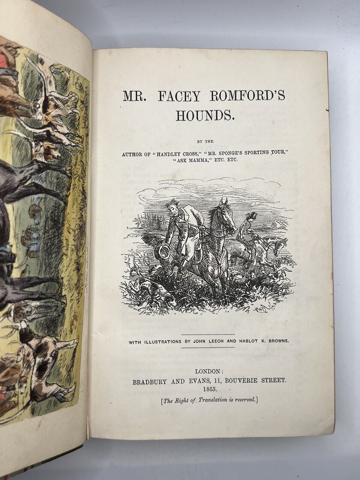 Mr. Facey Romford's Hounds By Robert Smith Surtees 1865 First Edition