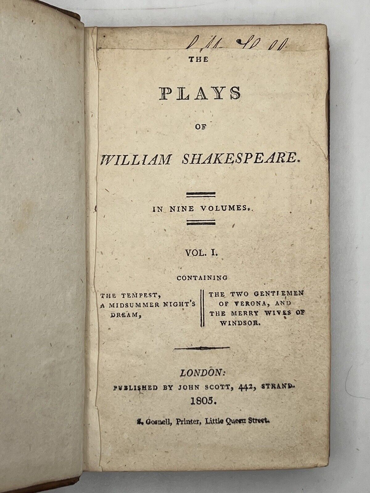 The Plays of William Shakespeare 1805