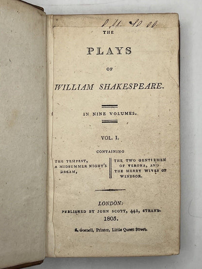 The Plays of William Shakespeare 1805