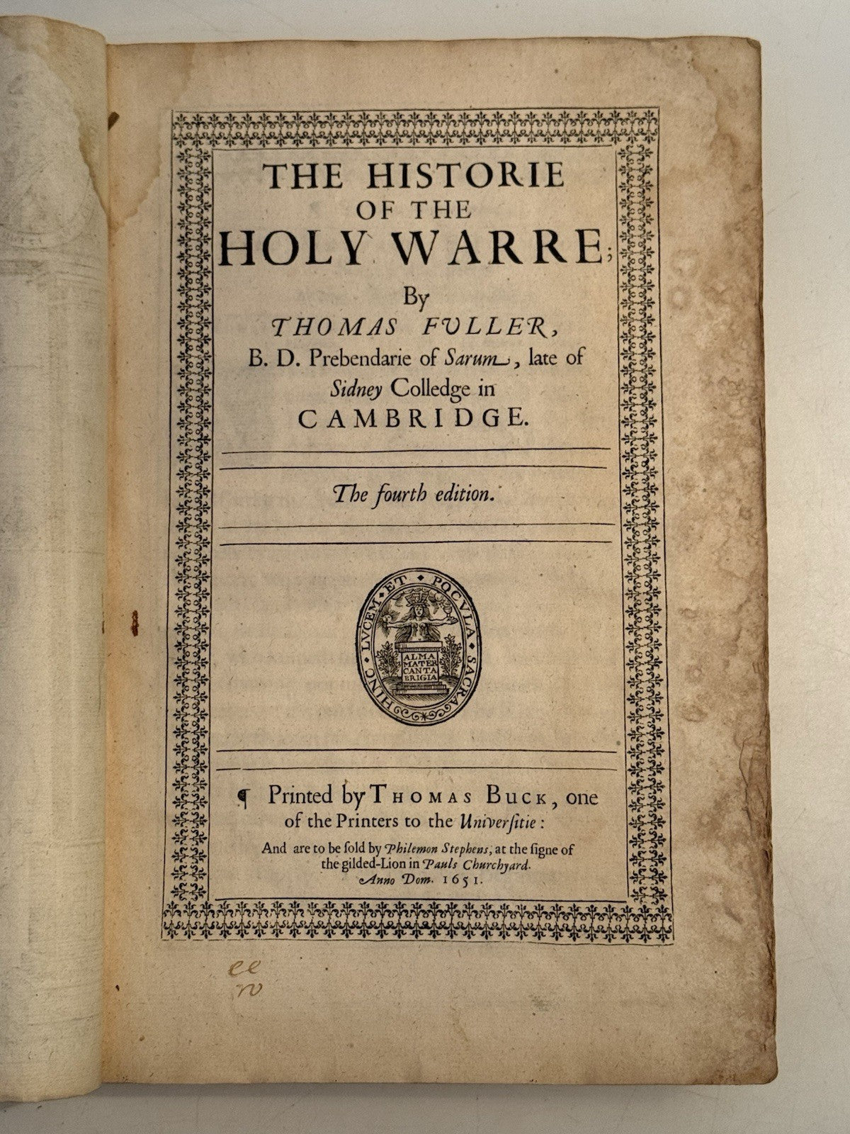 The History of the Holy Warre & Holy State by Thomas Fuller 1651-63 Fourth Editions