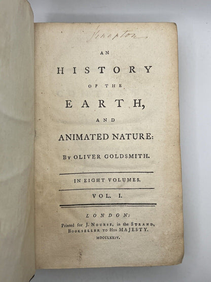 The History of the Earth and Animated Nature 1774 Oliver Goldsmith First Edition