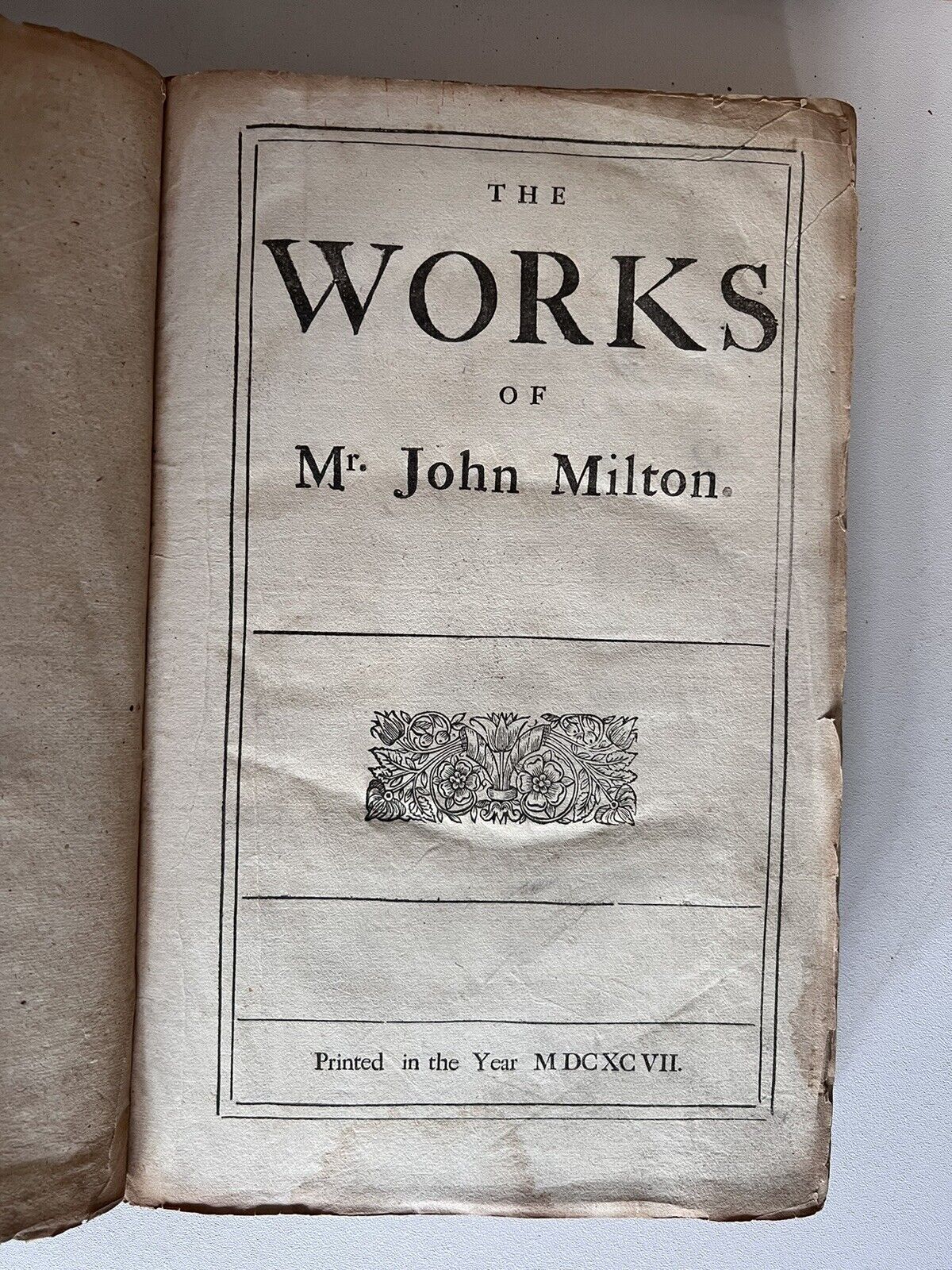 The Works of John Milton 1697 First Edition