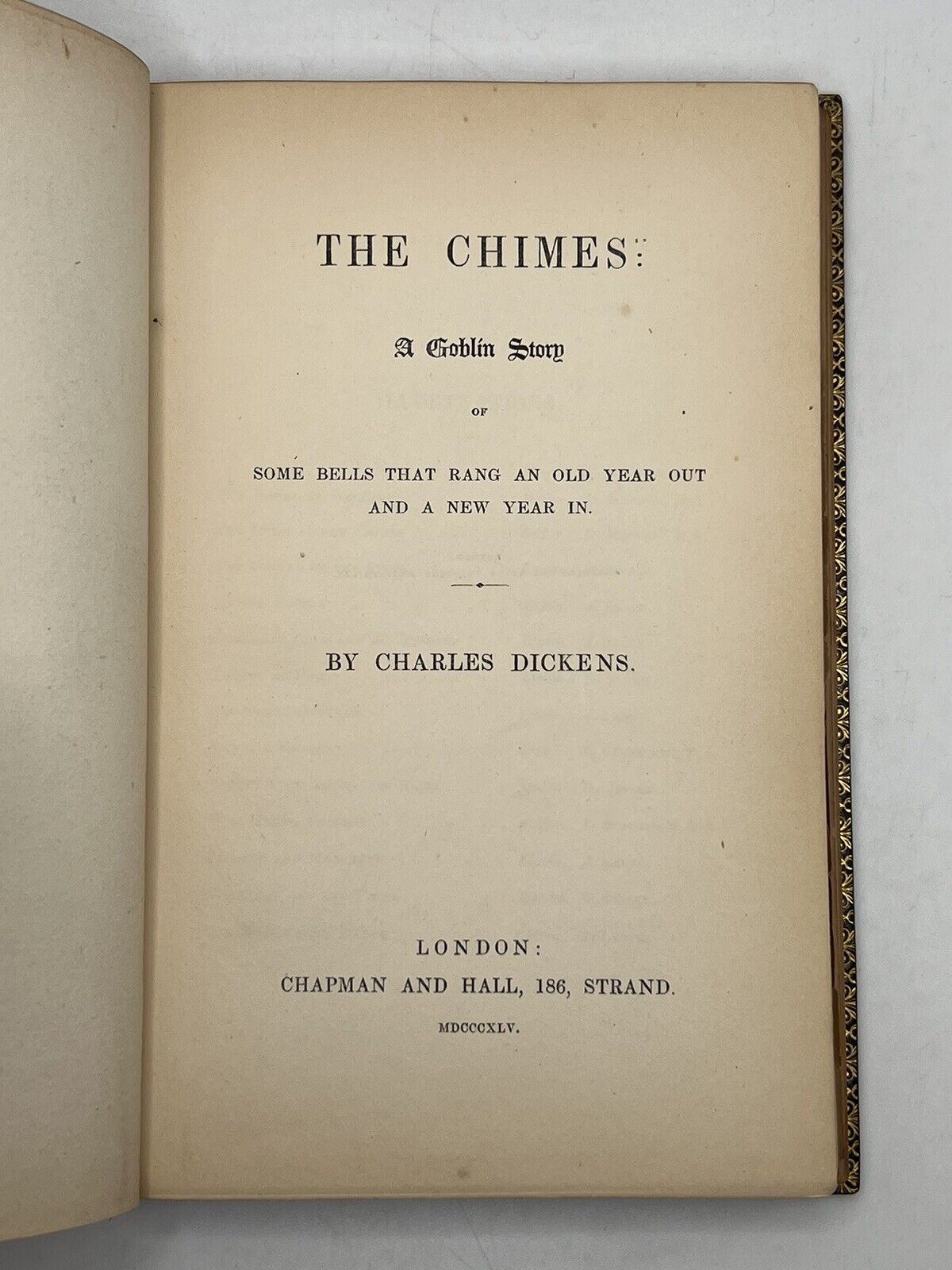 The Chimes by Charles Dickens 1845 First Edition Riviere