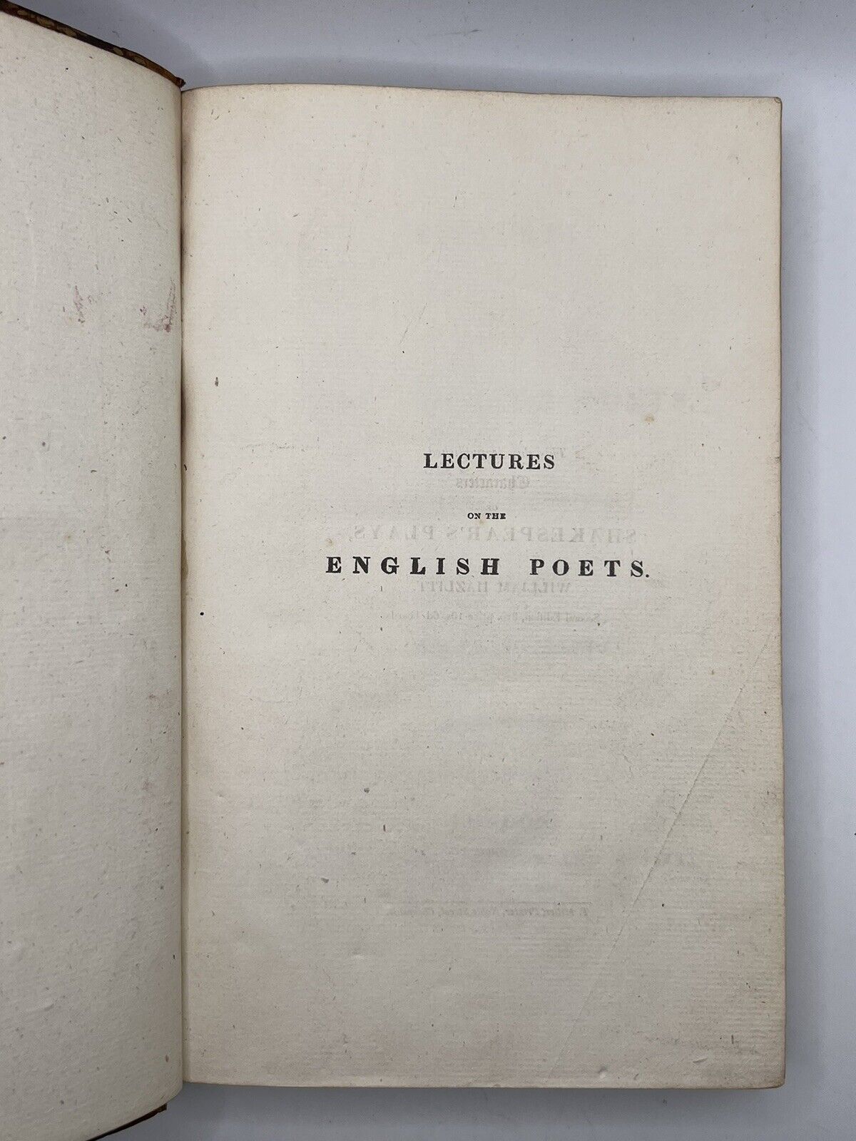 Lectures on the English Poets by William Hazlitt 1818 First Edition