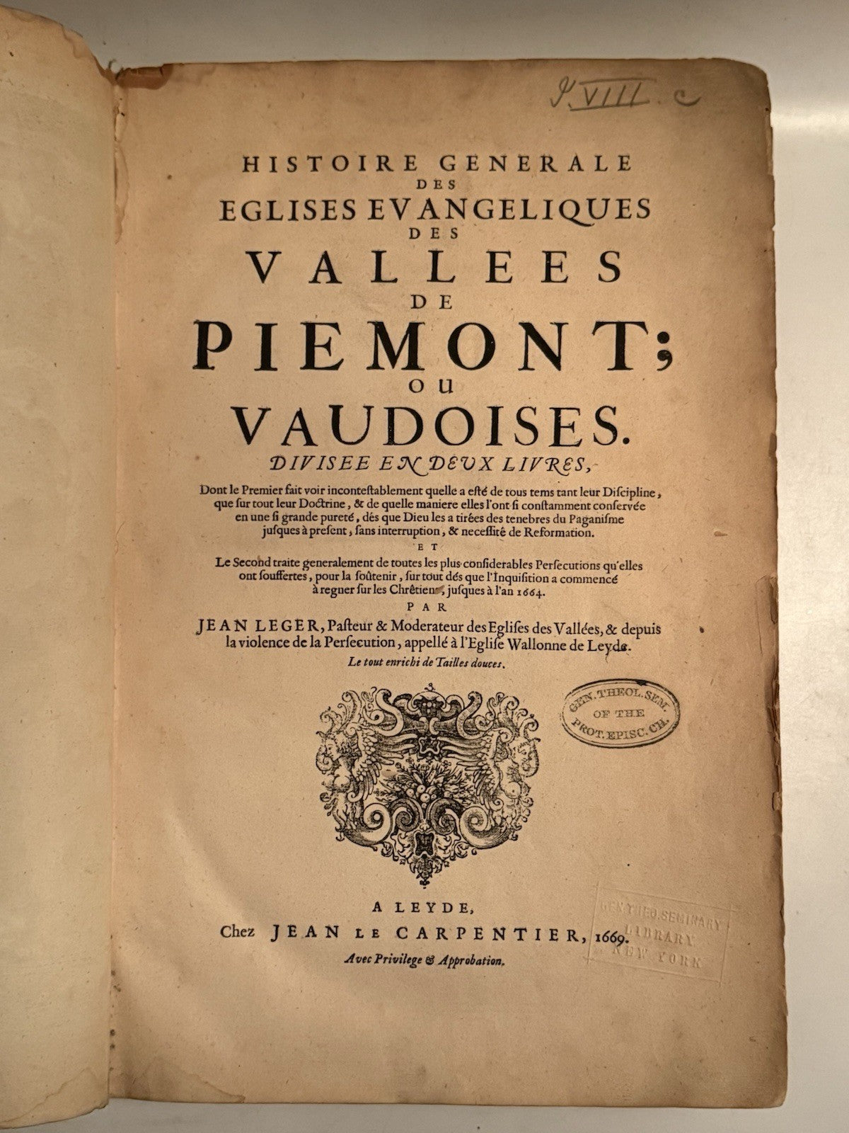 Jean Leger's History of the Waldensians 1669 First Edition