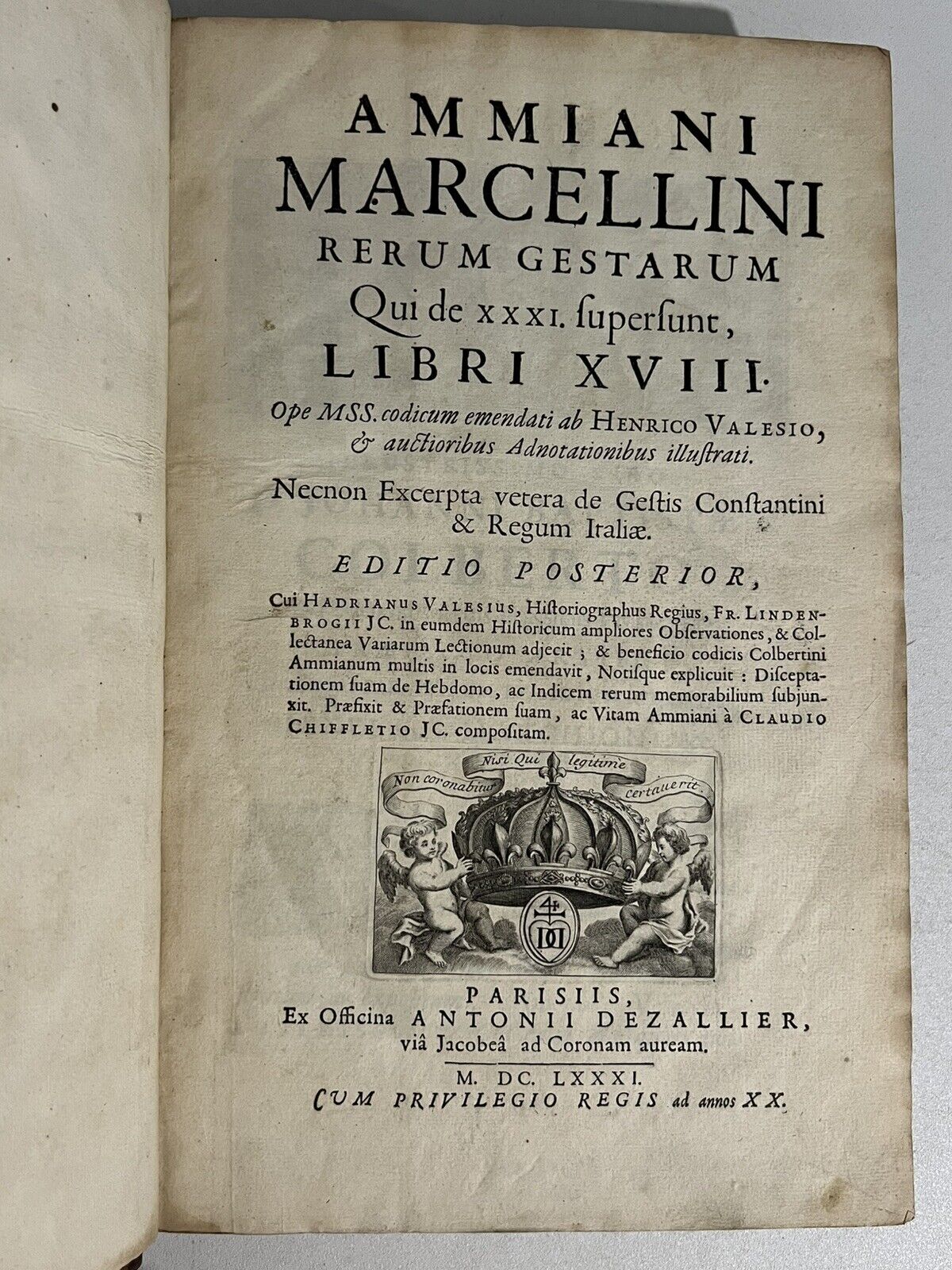 Ammianus Marcellinus Rerum Gestarum 1681