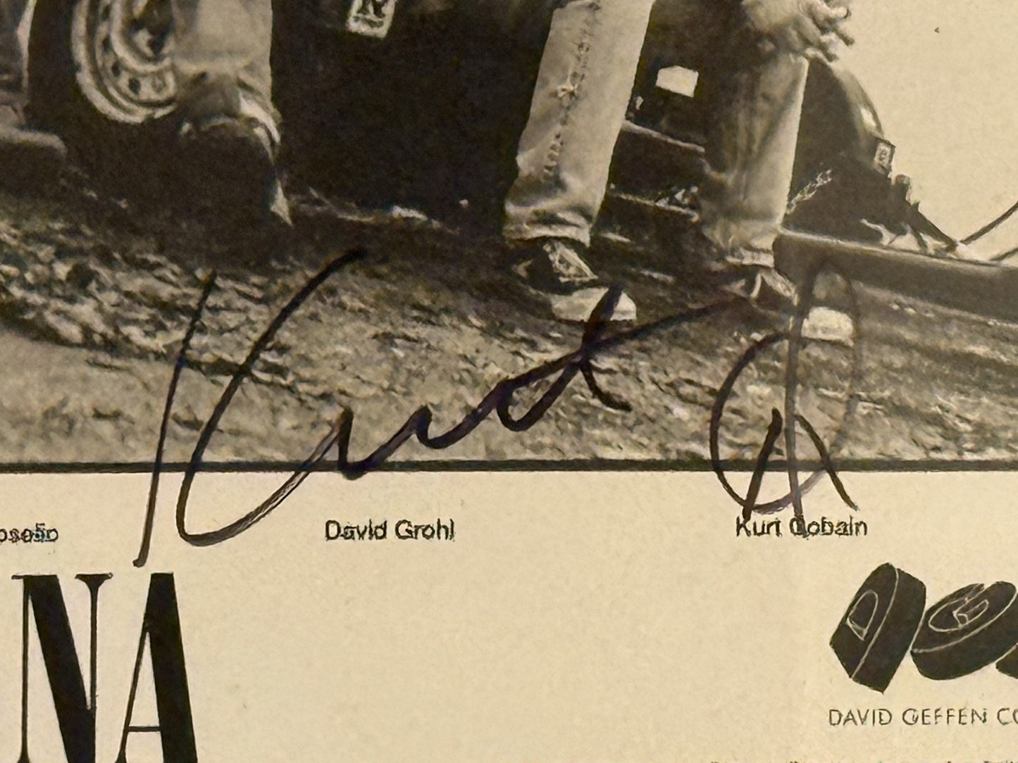 Nirvana Signed Promotional Photo with Kurt Cobain 1991