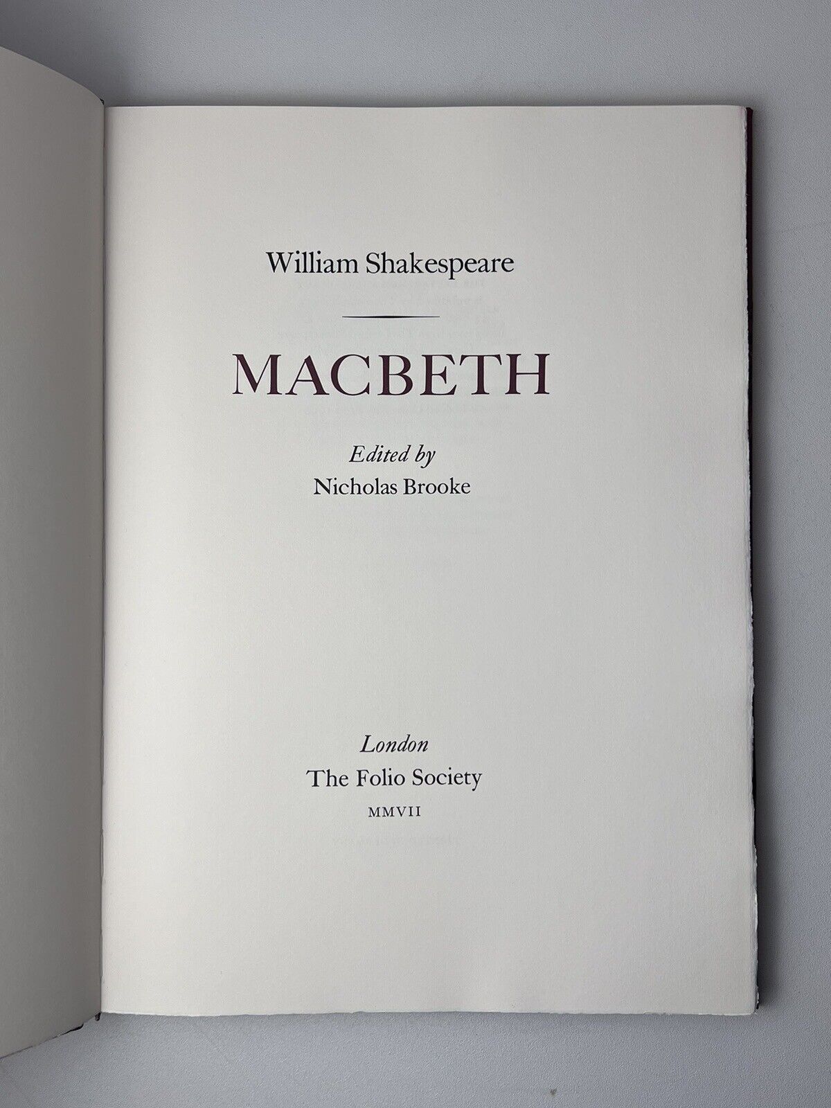 Macbeth by William Shakespeare 2007 Folio Society, The Letterpress Shakespeare No.663