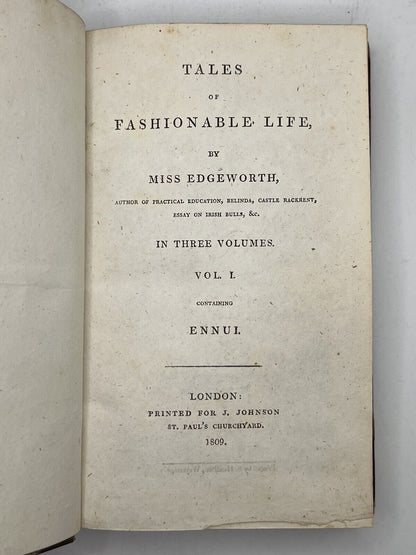 Tales of Fashionable Life by Maria Edgeworth 1809-1812 First Edition