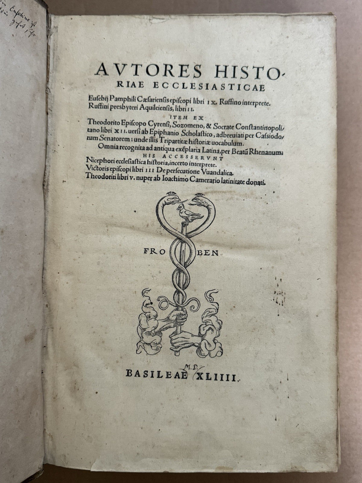 Eusebius' Church History 1544 Froben Press