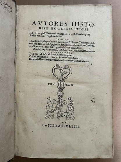 Eusebius' Church History 1544 Froben Press