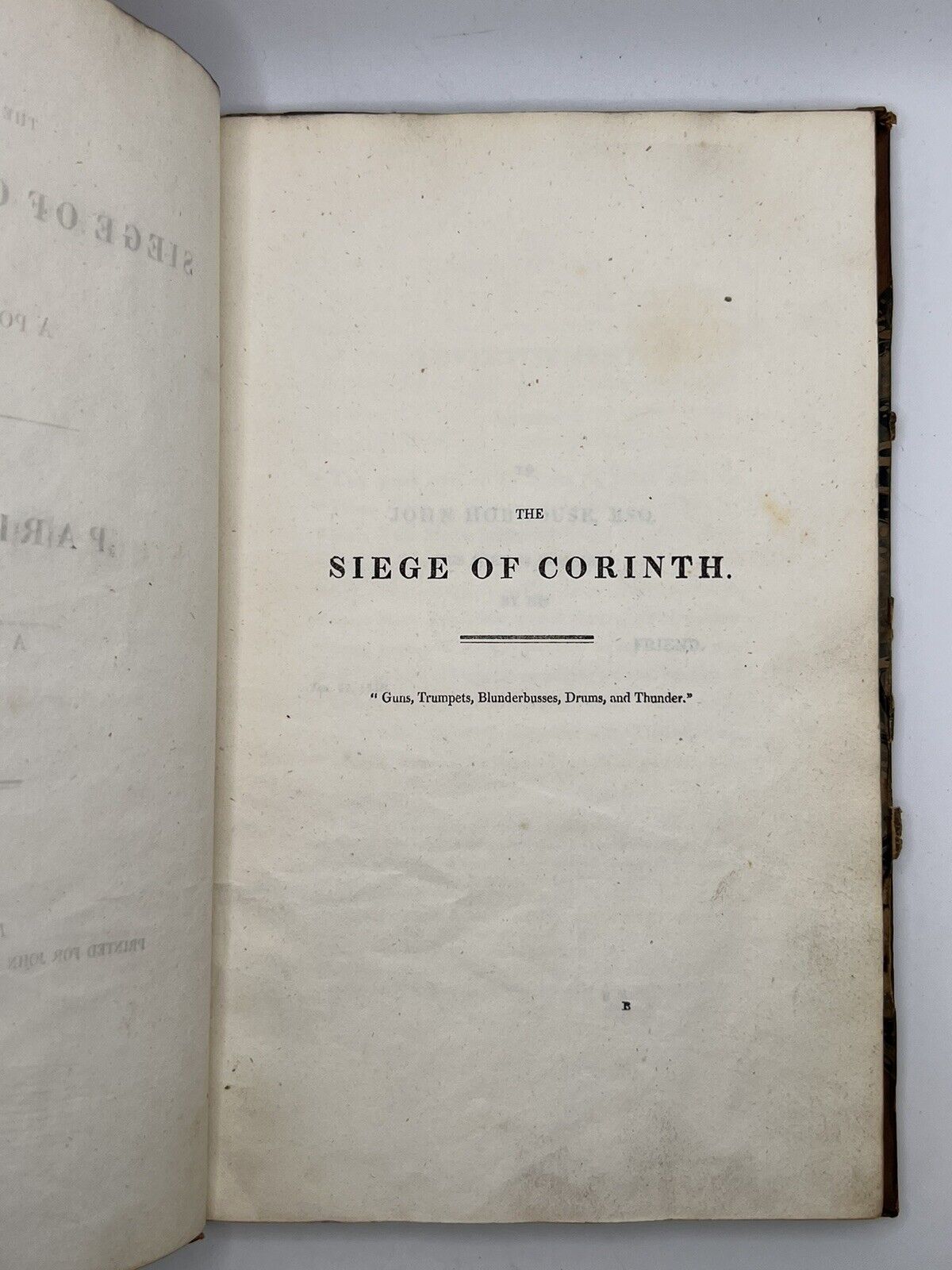 The Siege of Corinth and Parisina by Lord Byron 1816 First Edition First Issue