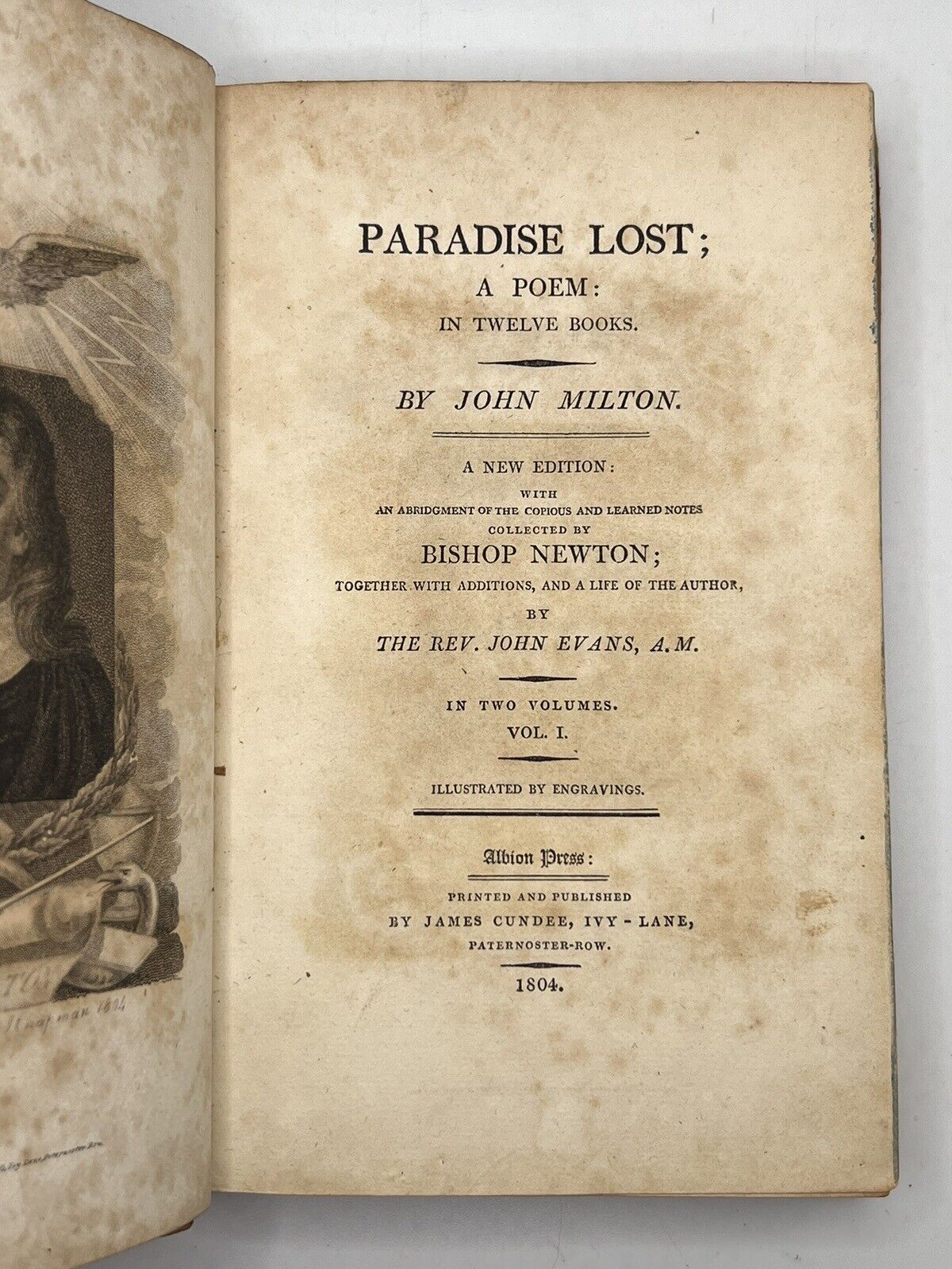 Paradise Lost by John Milton 1804 Fore-Edge Paintings