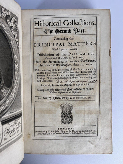 Historical Collections by John Rushworth 1680 First Edition