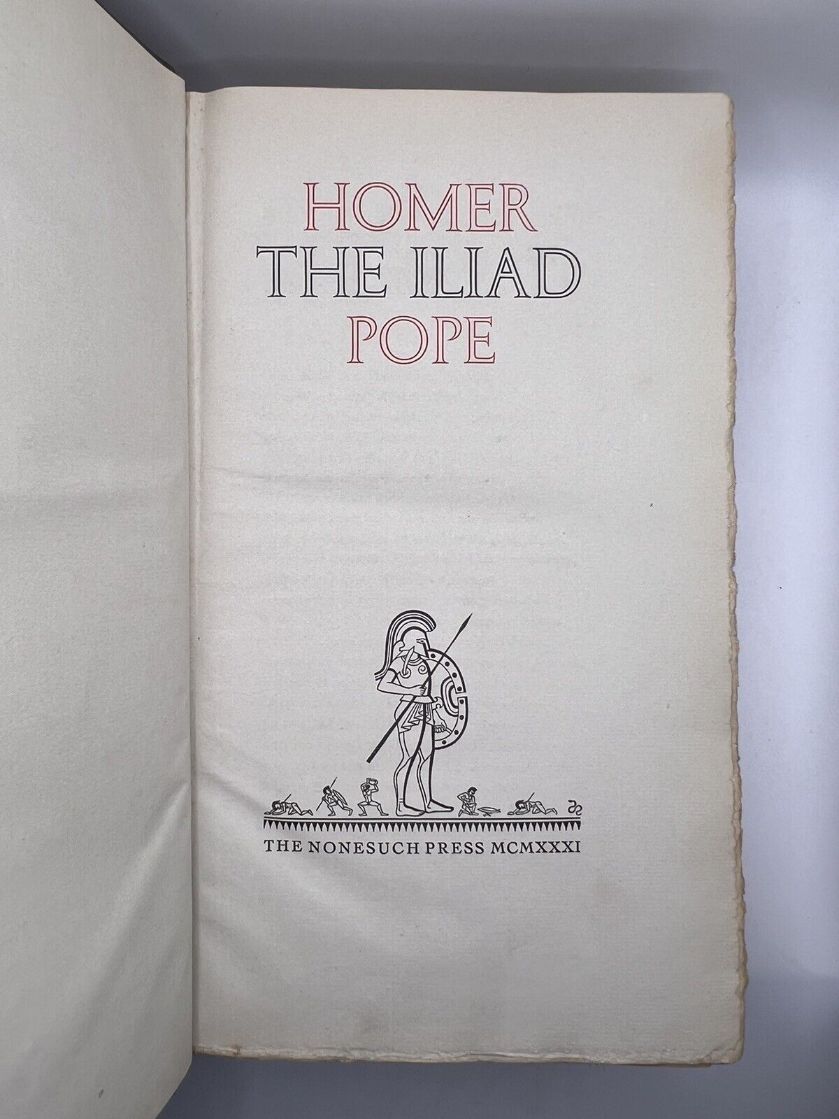 The Nonesuch Press edition of Homer's Iliad by Alexander Pope 1931