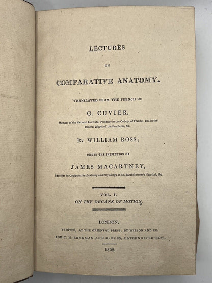 Lectures on Comparative Anatomy by William Ross 1802