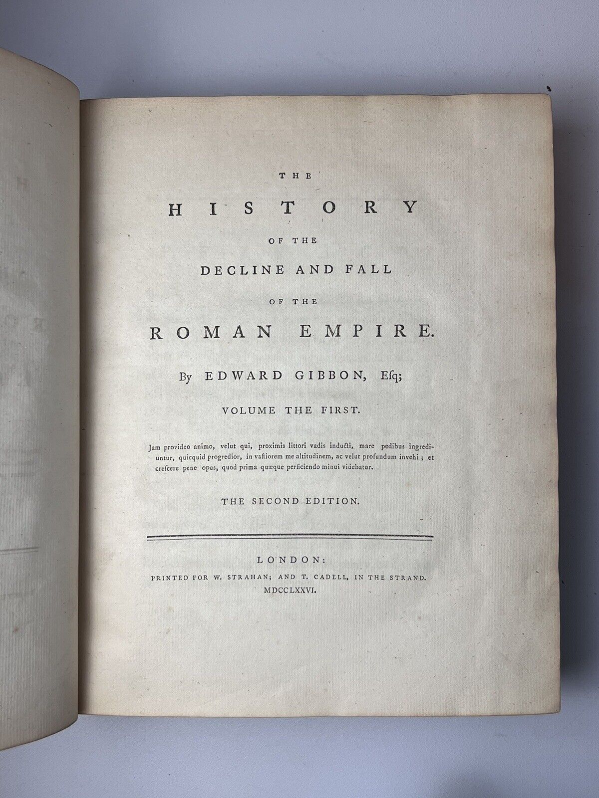 The Decline and Fall of the Roman Empire by Edward Gibbon 1776-88 First Edition