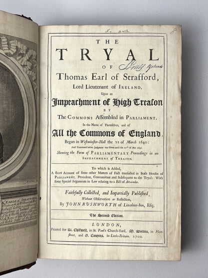 The Tryal of Thomas Wentworth by John Rushworth 1700