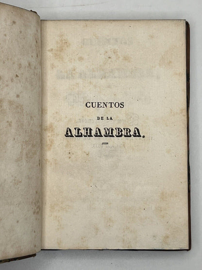 Tales of The Alhambra by Washington Irving 1833 FIRST SPANISH EDITION