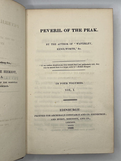 Peveril of the Peak by Sir Walter Scott 1822 First Edition