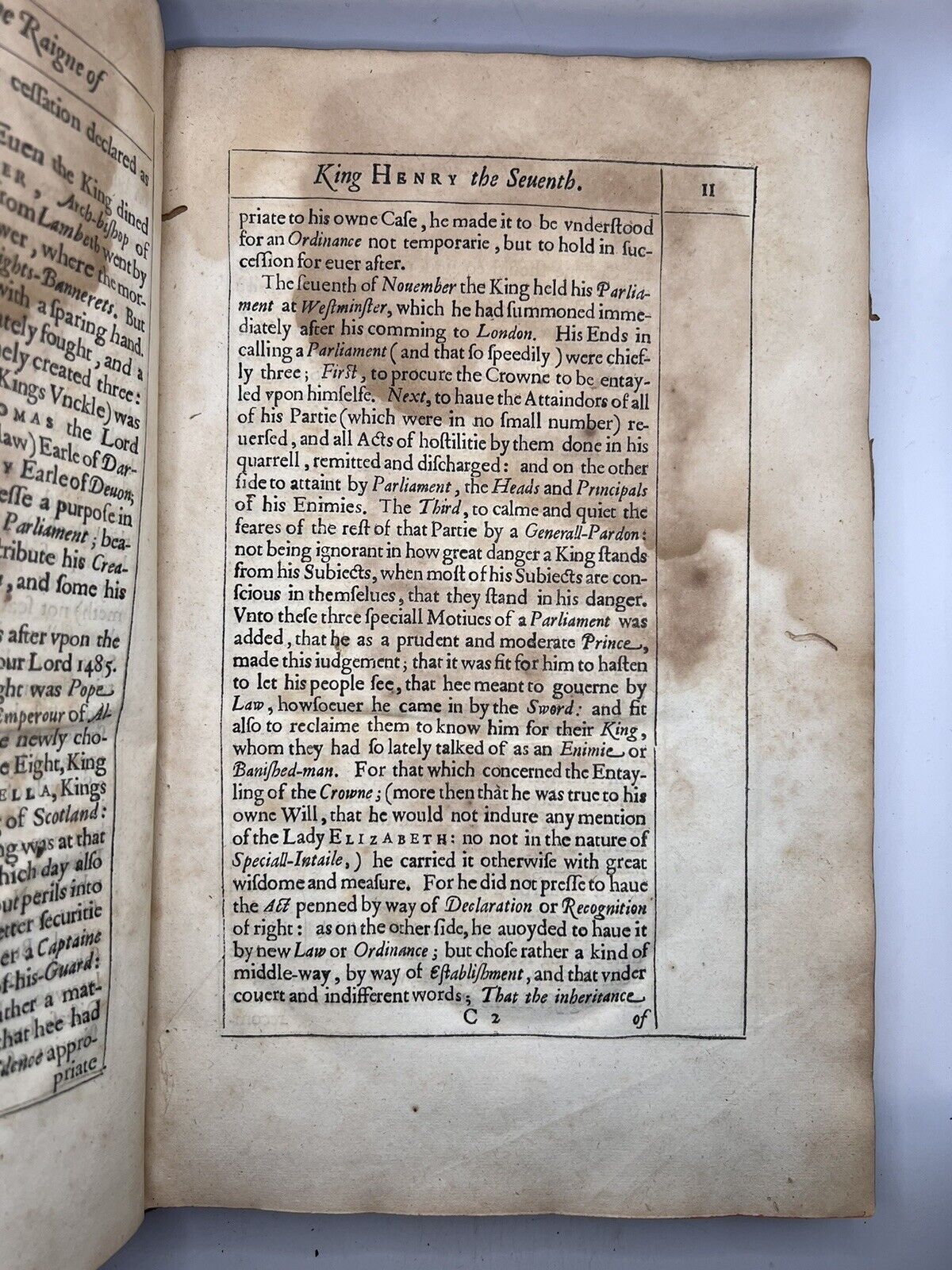 The Historie of King Henry the Seventh by Francis Bacon 1622 First Edition