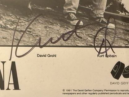 Nirvana Signed Promotional Photo with Kurt Cobain 1991