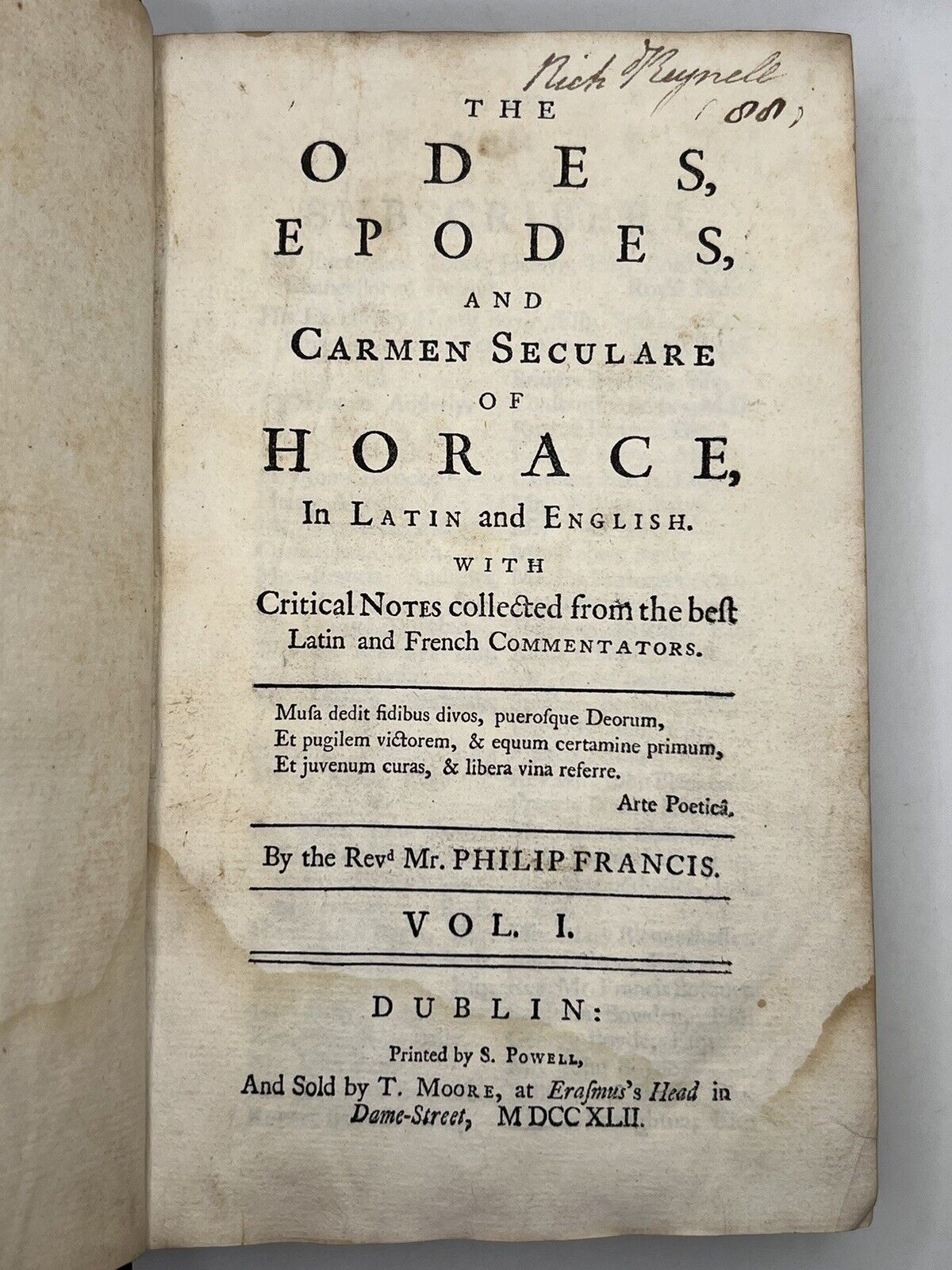 The Works of Horace 1742-6