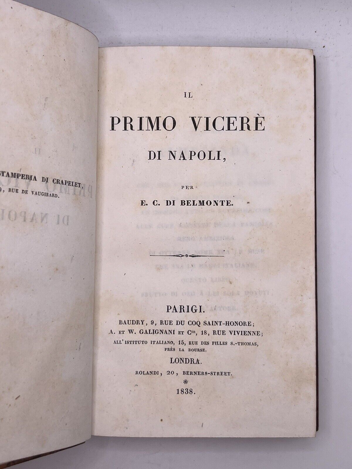 The First Viceroy of Naples by E. C. Di Belmonte 1838