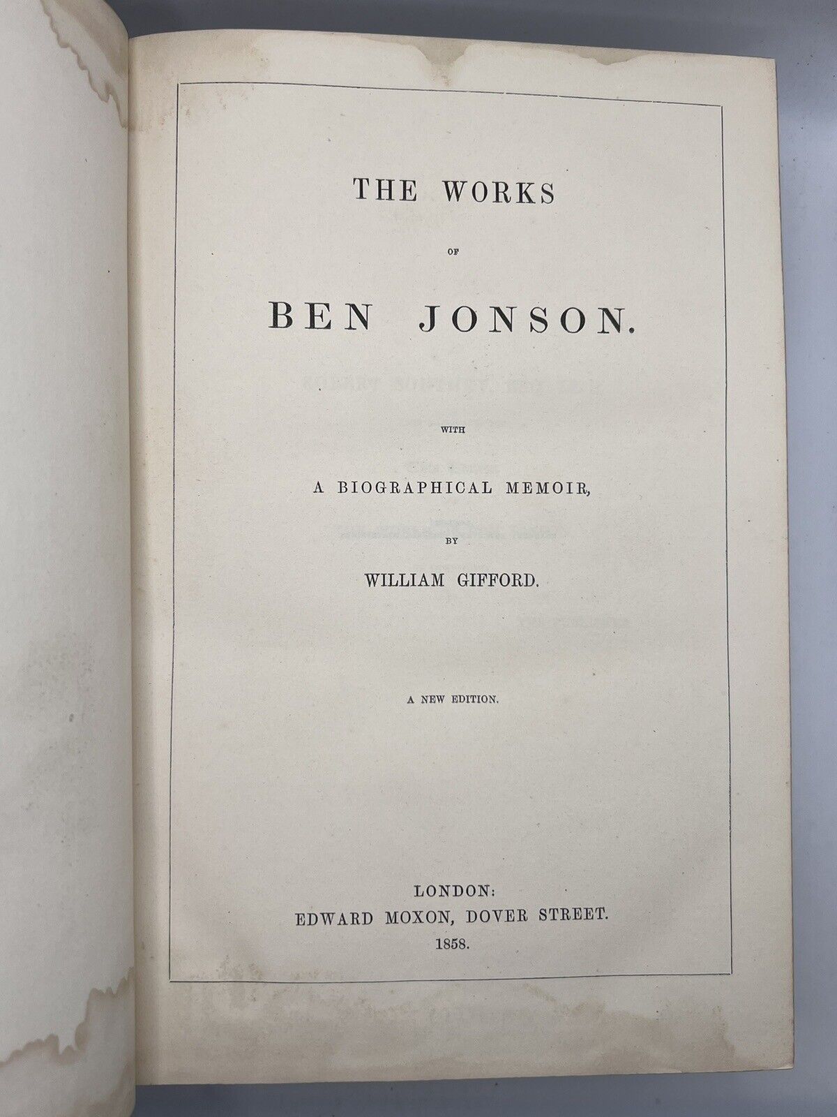 The Works of Ben Jonson 1858