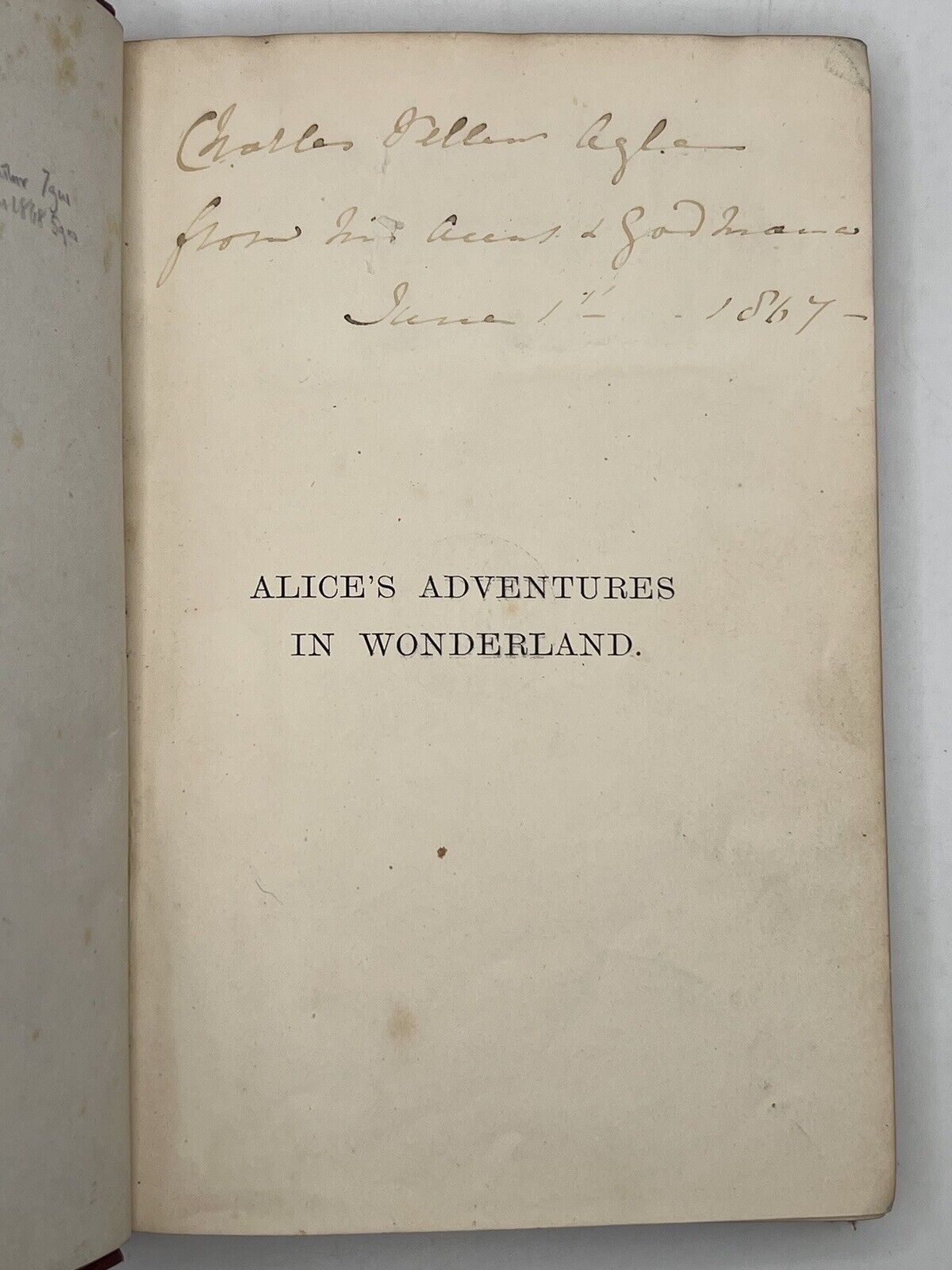 Alice In Wonderland by Lewis Carroll 1867 First Edition Original Binding