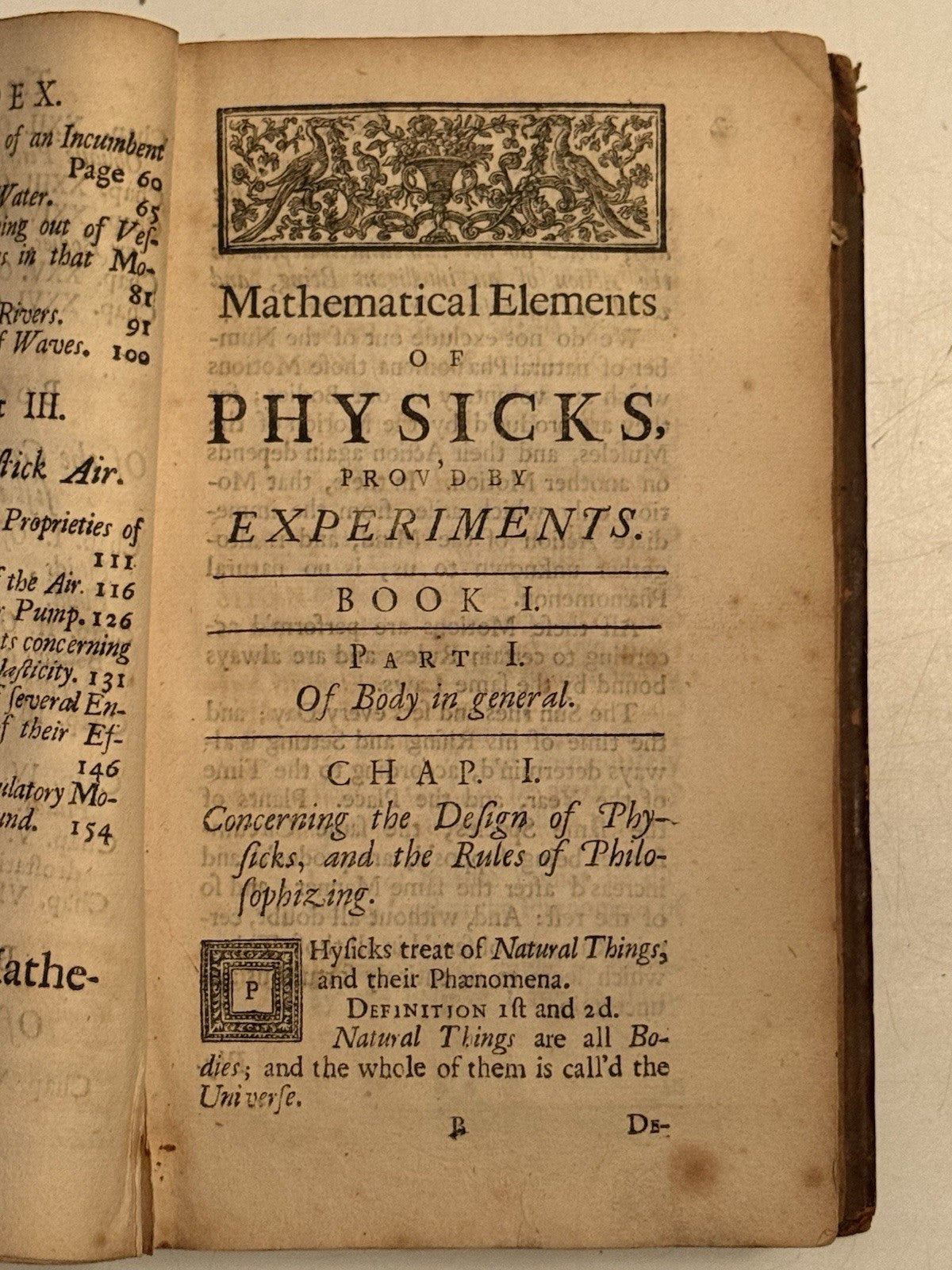 Gravesande on Isaac Newton's Principia Mathematica 1720 First Edition