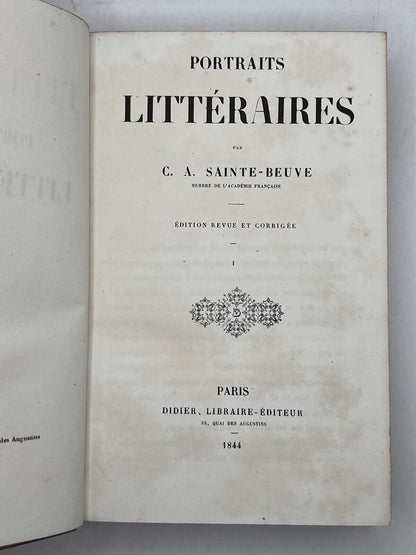 Literary Portraits by C. A. Sainte-Beuve 1844