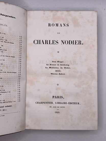 Novels by Charles Nodier 1840