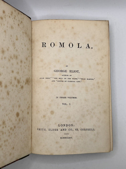 Romola by George Eliot 1863 First Edition