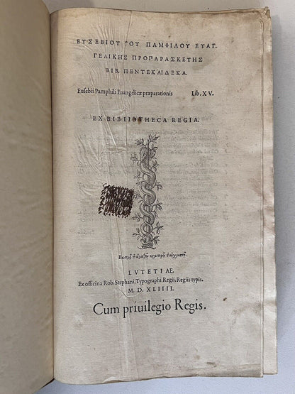 The Works of Eusebius 1544 First Edition