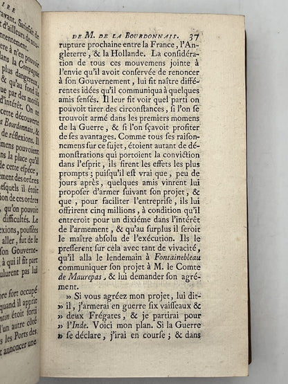 The Memoirs of Bourdonnais 1751 French & Indian History