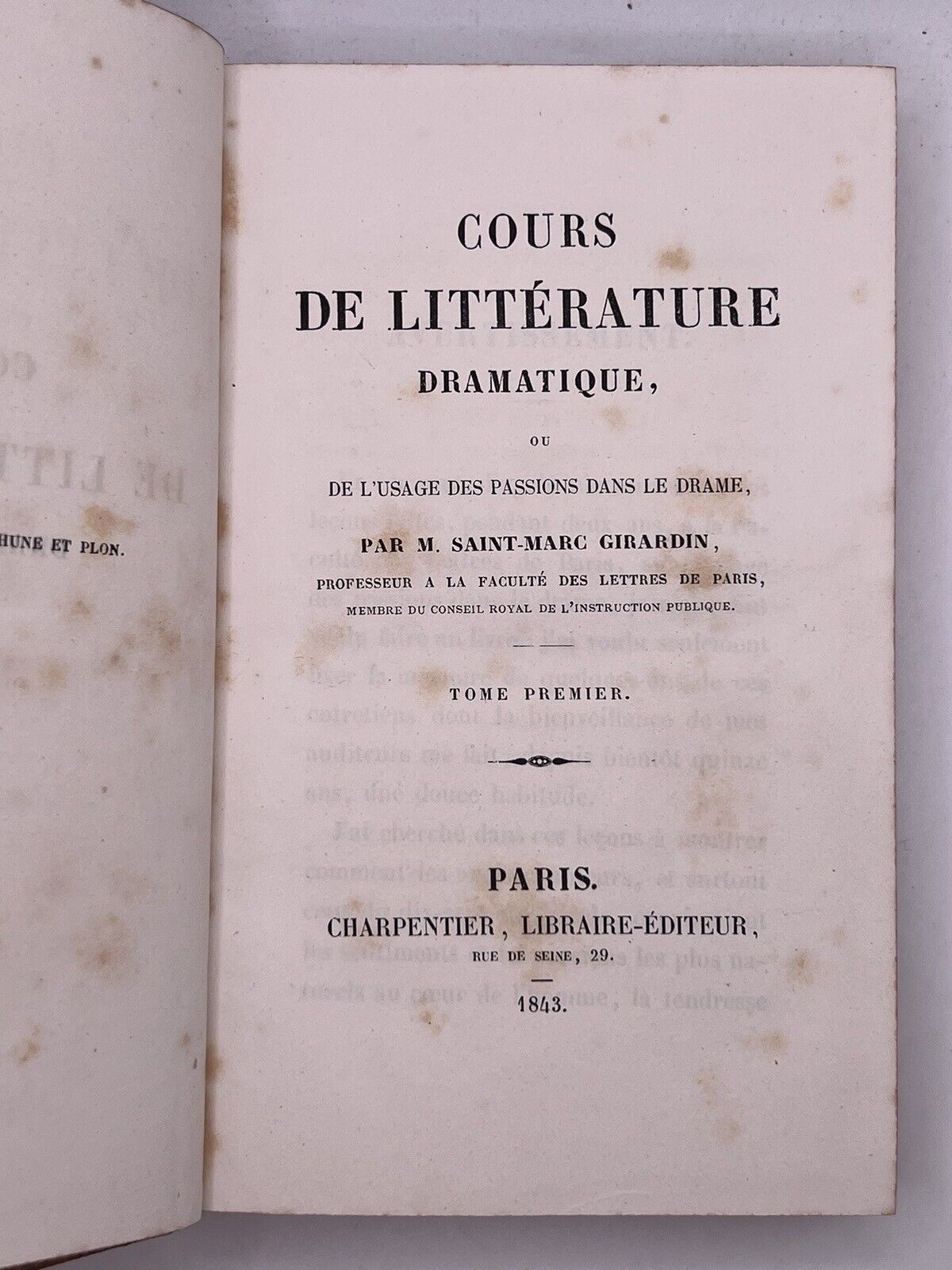 The Use of Emotions in Drama by Marc Girardin 1843