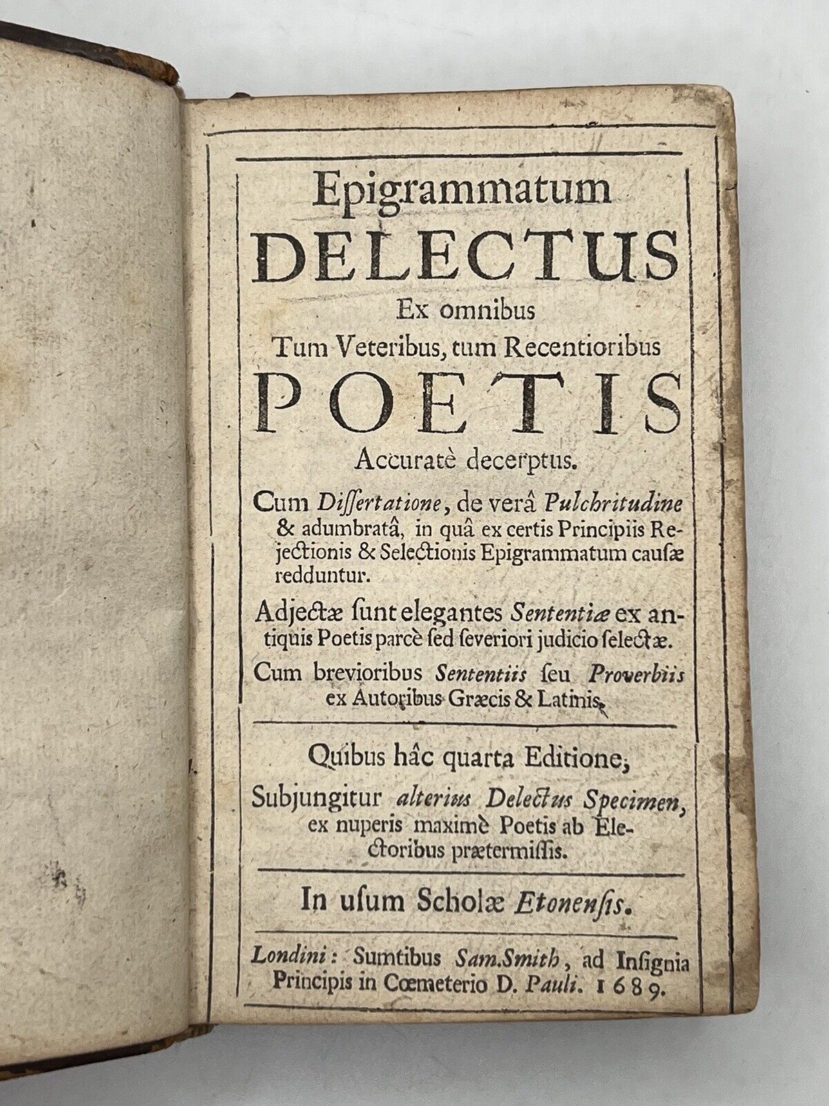 A Selection of of Ancient and Modern Poets 1689