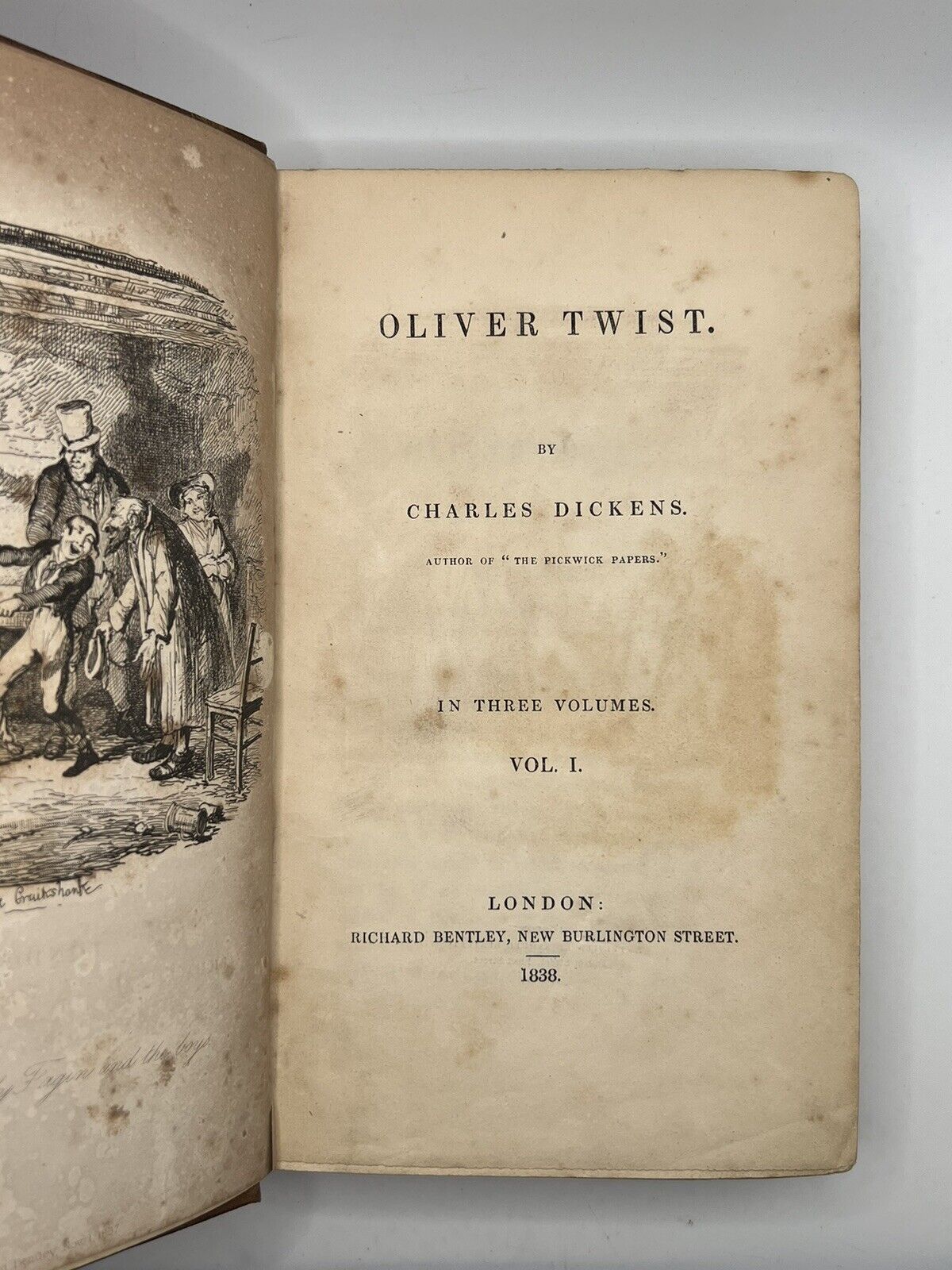 Oliver Twist by Charles Dickens 1838 First Edition in Original Cloth