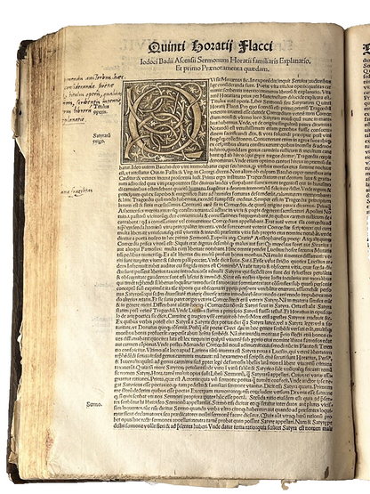 1519 Horace Post-Incunable with Contemporary Marginalia