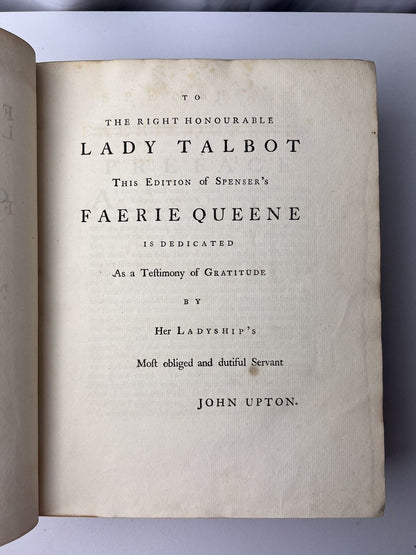 The Faerie Queene by Edmund Spenser 1758 John Upton Edition