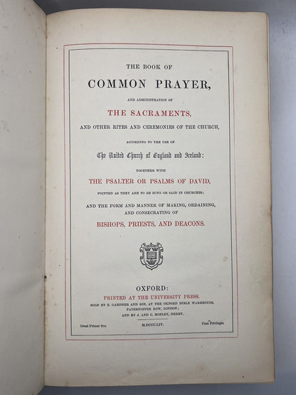 Antique Book of Common Prayer 1854