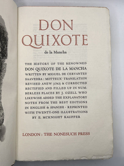 Don Quixote by Cervantes -  Nonesuch Press Limited Edition Proof Copy