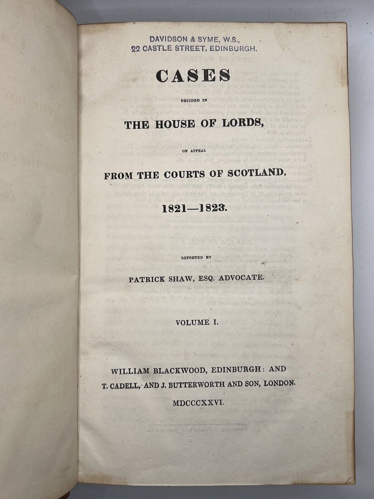 Shaw's Appeal Cases in Scottish Courts 1821-24